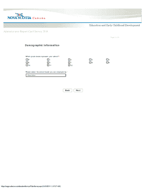Administrator Report Card Survey 2014