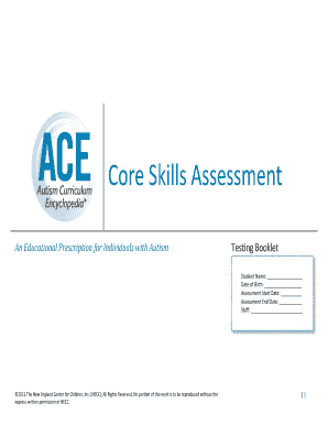 Core Skills Assessment for Autism
