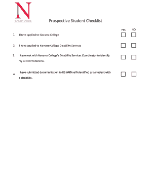 Prospective Student Checklist