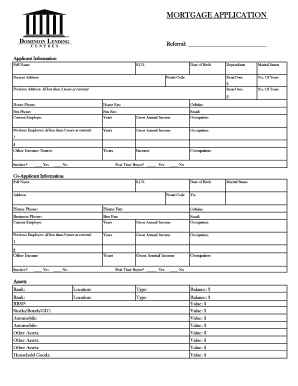 Mortgage Application Form