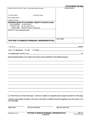 Petition to Remove Personal Representative