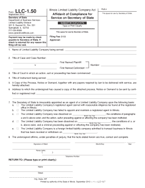Illinois LLC Affidavit of Compliance
