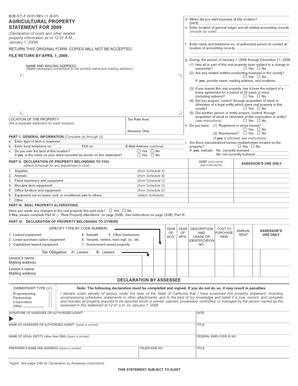 California Agricultural Property Statement