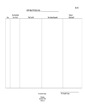Peer Intervention Program New Practice Log