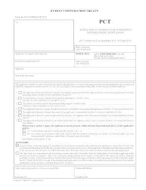 PCT Invitation to Correct International Application