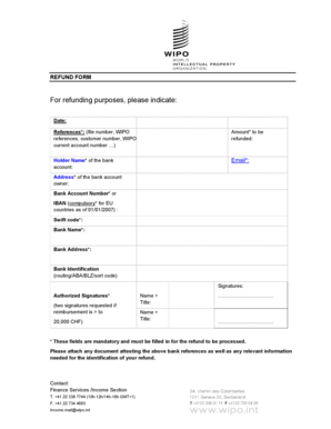 WIPO Refund Form