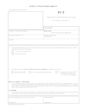 PCT Rectification Request Form