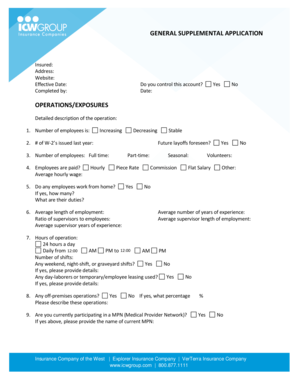 General Supplemental Application
