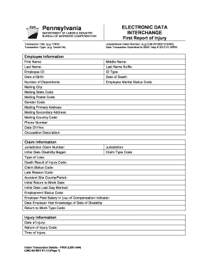 Employer Report of Industrial Injury LIBC-344