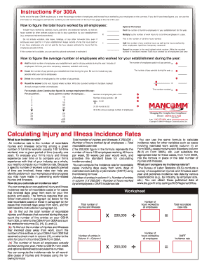 OSHA Form 300A Worksheet