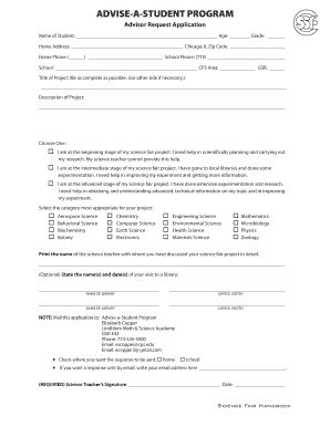 Advisor Request Application