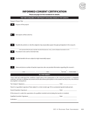 INFORMED CONSENT CERTIFICATION