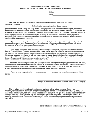 Chicago Public Schools Media Consent Form