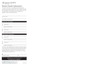 Member Transfer Authorization Form