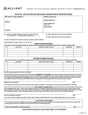 Roth IRA - Application And Revocable Designation Of