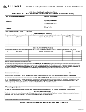 Traditional IRA Application and Beneficiary Designation