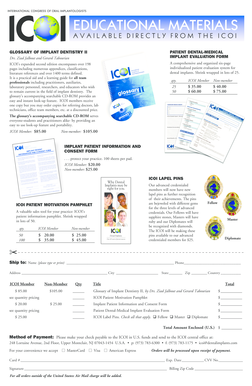 ICOI Patient Dental-Medical Implant Evaluation Form