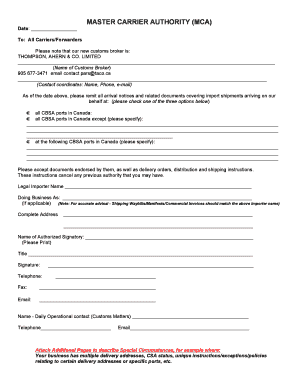Master Carrier Authority new 20131docx