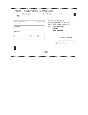 New Jersey Corporation Business Tax Payment Voucher