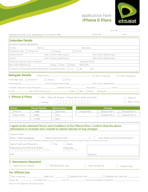 iPhone 6 Plan Application Form