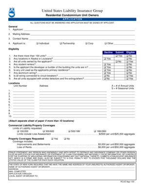 Residential Condominium Unit Owners Application