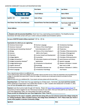 CLEP Registration Form