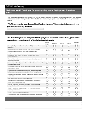 Deployment Transition Center Post-Survey