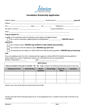 Foundation Scholarship Application