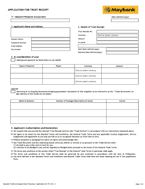 Maybank Philippines Trust Receipt Application