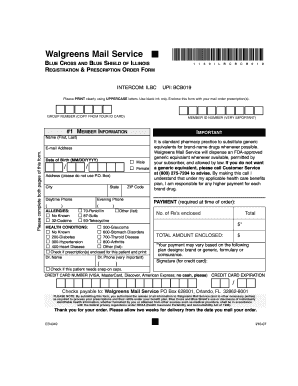 Walgreens Mail Service Registration & Prescription Order Form