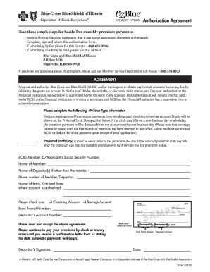 Blue Cross Authorization Agreement