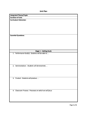 Unit Plan Template