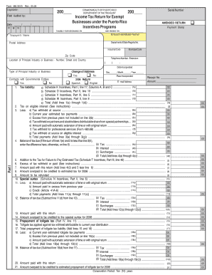Puerto Rico Amended Income Tax Return for Exempt Businesses