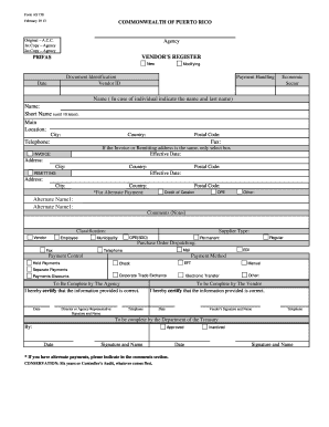 Puerto Rico Vendor Registration Form
