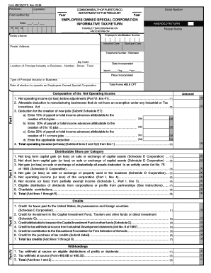 Puerto Rico Employees Owned Special Corporation Tax Return