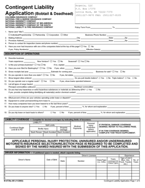 Contingent Liability Insurance Application