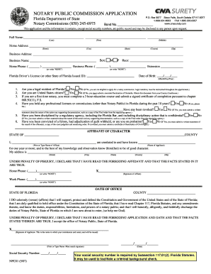 Florida Notary Public Commission Application