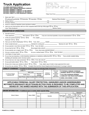 Truck Insurance Application