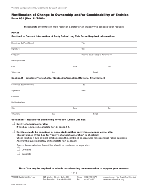 California Change in Ownership Form 601