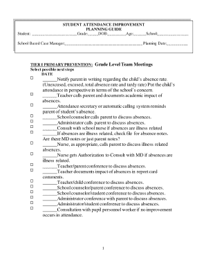 Student Attendance Improvement Plan