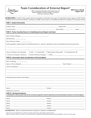 MCPS Form 336-68 External Report Consideration