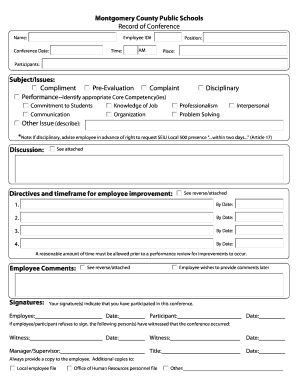 Employee Performance Conference Form