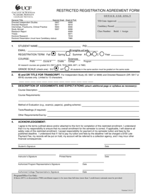 Restricted Registration Agreement Form