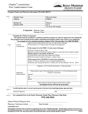 Chantix Prior Authorization Form