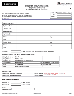 Delta Dental Employer Group Application