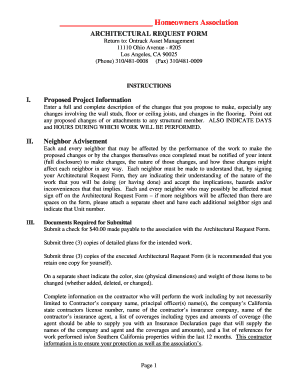 Homeowners Association Architectural Request Form