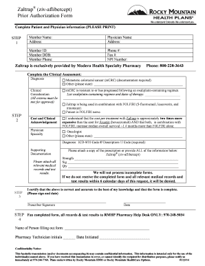 Zaltrap Prior Authorization Form
