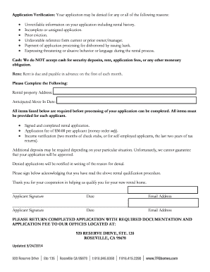 Rental Application Form
