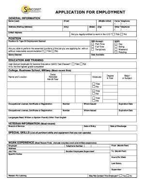 Application for Employment