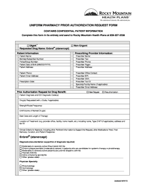 Pharmacy Prior Authorization Request Form